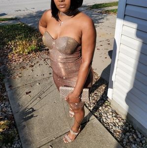 Bella Luna gold and Rhinestone shoes